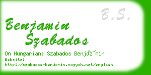 benjamin szabados business card